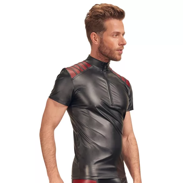 NEK - jaqueta masculina com zíper - detalhe vermelho - preta - XL
