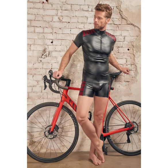 NEK - jaqueta masculina com zíper - detalhe vermelho - preta - XL