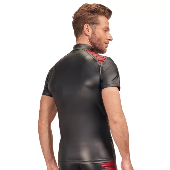 NEK - jaqueta masculina com zíper - detalhe vermelho - preta - XL