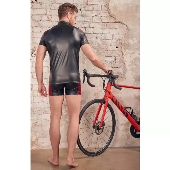 NEK - jaqueta masculina com zíper - detalhe vermelho - preta - XL