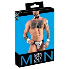   Svenjoyment - tanga de garçom masculino - conjunto fantasia - preto e branco
