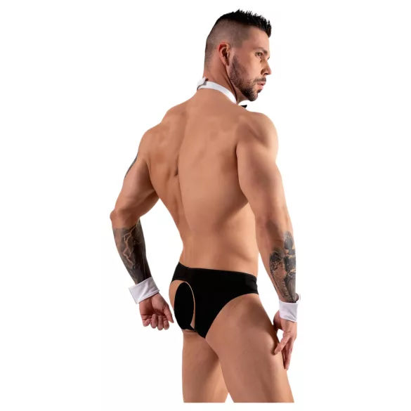 Svenjoyment - tanga de garçom masculino - conjunto fantasia - preto e branco