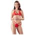 Cottelli - conjunto lingerie renda aberto - sutiã e calcinha - vermelho
