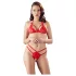 Cottelli - conjunto lingerie renda aberto - sutiã e calcinha - vermelho - L