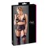 Cottelli Plus Size - Trio de lingerie rendada (preto)