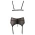 Cottelli Plus Size - Trio de lingerie rendada (preto)
