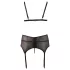Cottelli Plus Size - conjunto lingerie rendada - tamanho grande - preto - XXXL