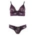 Cottelli - Conjunto de sutiã rendado floral (roxo)