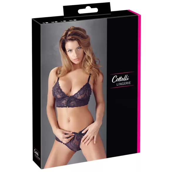 Cottelli - conjunto de lingerie renda floral - lilás - L