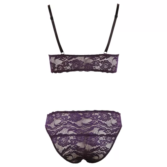 Cottelli - conjunto de lingerie renda floral - lilás - L