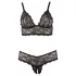Cottelli Plus Size - conjunto lingerie rendado - preto - XXXXL
