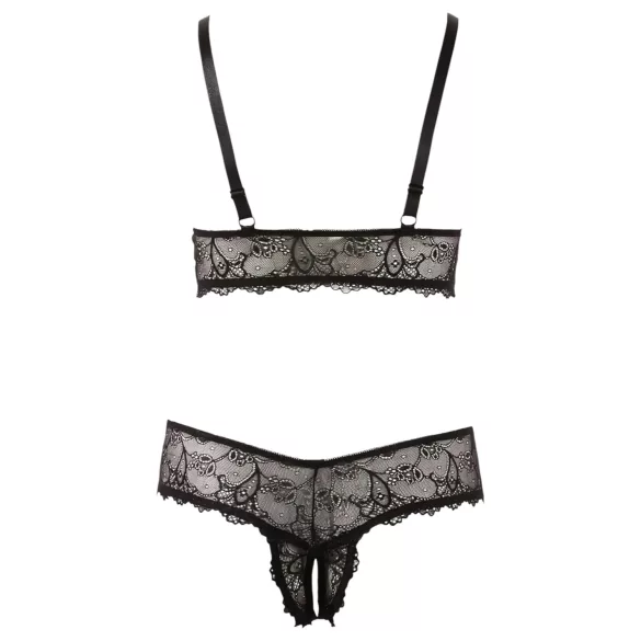 Cottelli Plus Size - conjunto lingerie rendado - preto - XXXXL