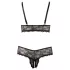 Cottelli Plus Size - conjunto lingerie rendado - preto - XXXXL
