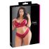Cottelli Plus Size - Conjunto de sutiã de renda suave (vermelho) - 4XL