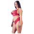 Cottelli Plus Size - Conjunto de sutiã de renda suave (vermelho) - 4XL