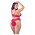 Cottelli Plus Size - Conjunto de sutiã de renda suave (vermelho) - 4XL
