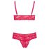 Cottelli Plus Size - Conjunto de sutiã de renda suave (vermelho) - 4XL