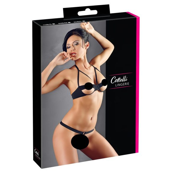 Cottelli - Conjunto sutiã com anéis metálicos (preto)