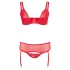 Cottelli Plus Size - conjunto de lingerie versátil (vermelho) - 95E/2XL