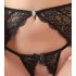 Abierta Fina - conjunto de renda brilhante (preto) - M