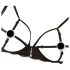 Abierta Fina - conjunto de renda brilhante (preto) - XL