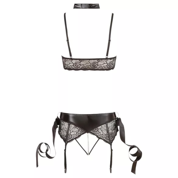 Cottelli Bondage - conjunto lingerie rendado - 5 peças - XL