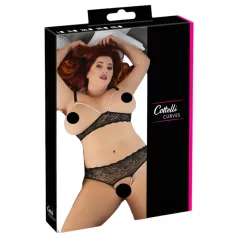   Cottelli Plus Size - conjunto de lingerie com pérolas - preto - XL