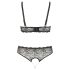 Cottelli Plus Size - Conjunto de sutiã com pérolas (preto) - XL