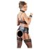 Cottelli Bondage - conjunto lingerie rendada brilhante (4 peças)