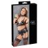 Cottelli Bondage - Conjunto brilhante rendado (4 peças) - M