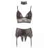 Cottelli Bondage - conjunto lingerie rendado brilhante 4 peças - M
