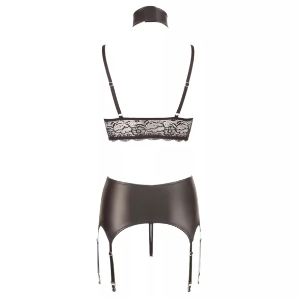 Cottelli Bondage - conjunto lingerie rendado brilhante 4 peças - M