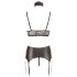 Cottelli Bondage - conjunto lingerie rendada brilhante (4 peças) - XL