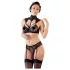 Cottelli - conjunto de sutiã rendado com gola (preto) - 80B/M