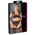 Cottelli Plus Size - Conjunto de renda c/ strass (preto) - 3XL