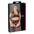 Cottelli Plus Size - Conjunto de renda c/ strass (preto) - 3XL