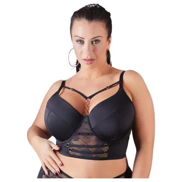 Cottelli Plus Size - sutiã rendado com alças (preto) - 95F