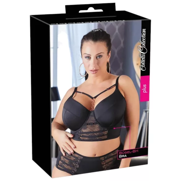 Cottelli Plus Size - sutiã rendado com alças (preto) - 95F