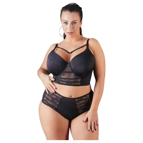 Cottelli Plus Size - sutiã rendado com alças (preto) - 95F