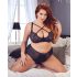 Cottelli Plus Size - sutiã e calcinha com alças cruzadas (preto) - 85E/L