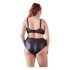 Cottelli Plus Size - sutiã e calcinha com alças cruzadas (preto) - 85E/L