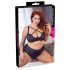 Cottelli Plus Size - sutiã e calcinha com alças cruzadas (preto) - 85E/L