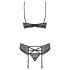 Conjunto de Lingerie com Strass Obsessive 818-SEG-1 (preto) - L/XL