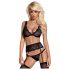 Conjunto de Lingerie Obsessive Emperita - Elegância Bordada (Preto) - L/XL