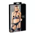 Cottelli Bondage - conjunto lingerie brilho com algemas - preto