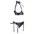 Cottelli Bondage - conjunto lingerie brilho com algemas - preto