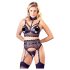 Cottelli Bondage - Conjunto de lingerie rendada c/ algemas (preto)
