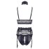 Cottelli Bondage - Conjunto de lingerie rendada c/ algemas (preto) - XL