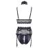 Cottelli Bondage - conjunto de lingerie rendada com algemas (preto) - XL