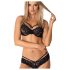Obsessive - conjunto lingerie renda floral - preto